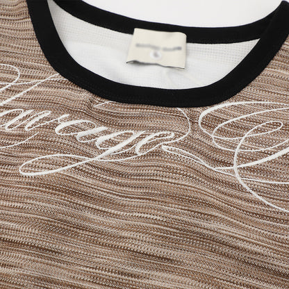 Color woven striped sports vest