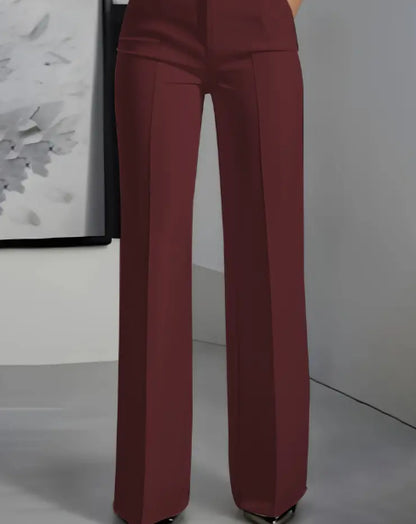 Pantalon minimaliste blanc en polyester pour femme
