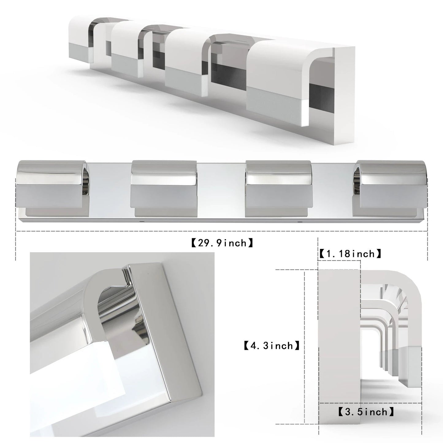 Modern Bathroom Vanity Lighting 4-Light LED by eprolo