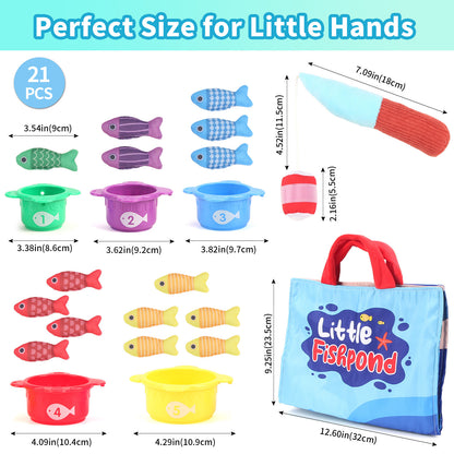 Jouets de Pêche Bébé en Tissu 3D Rampant Éveil Éducatif Précoce
