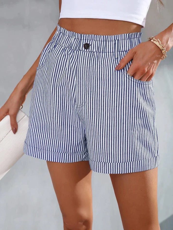 Shorts Femme Rayés Non Extensibles