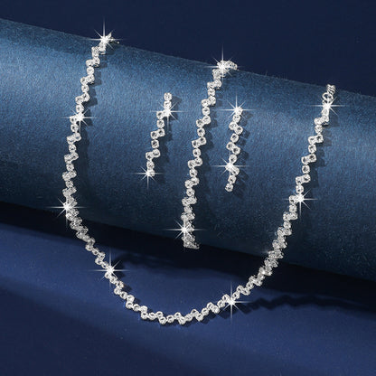 Ensemble Collier Boucles d'Oreilles et Bracelet ZirconEnsemble de trois pièces