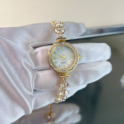 Affordable Luxury Diamond-embedded Free Adjustable Bracelet Quartz Watch