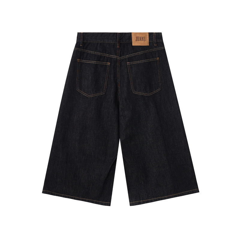 Pantalones capri de mezclilla con piel de vaca originales