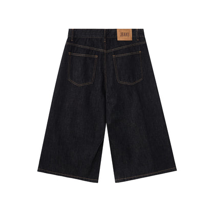 Pantalones capri de mezclilla con piel de vaca originales