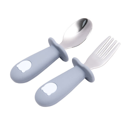 Cuillère Bébé en Silicone Ours de Dessin Animé Vaisselle pour Enfants