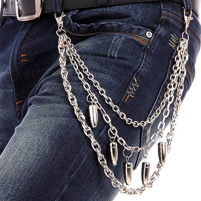 Personalized Trendy Waist Chain Jeans Decorative Hip Hop Metal Lanyard