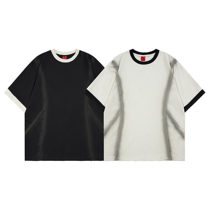 Spray dyed short sleeved structure