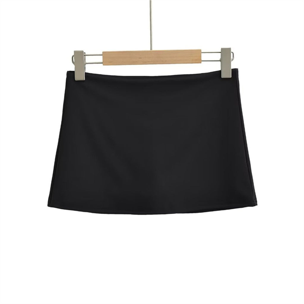 Jupe courte taille basse de sport rétro extensible coupe slim pour femme