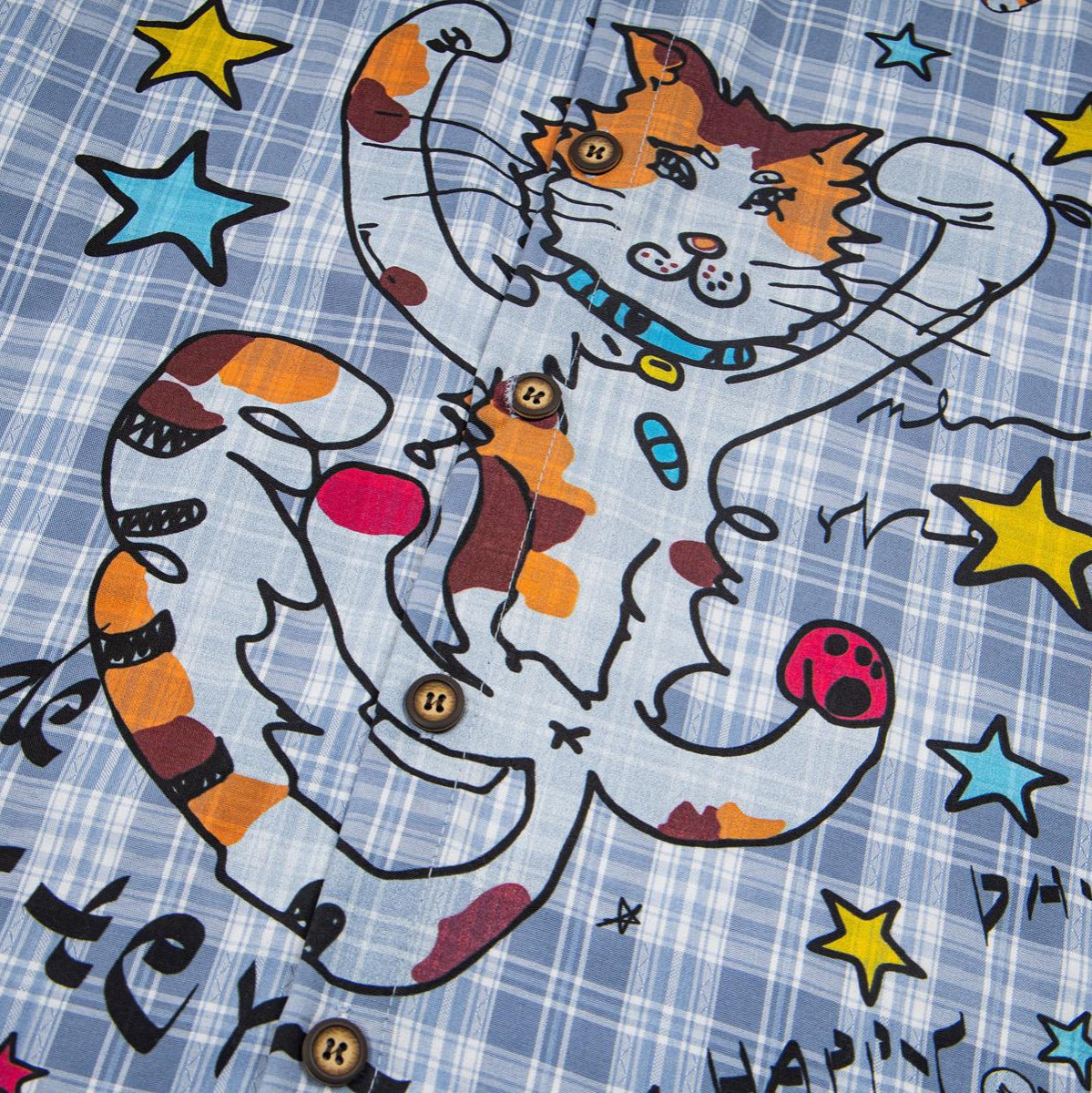 Funny cat graffiti short sleeved shirt