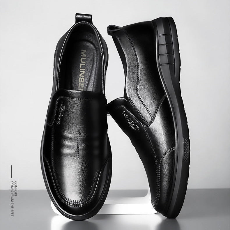 Chaussures en cuir pour hommes d'âge mûr et âgés