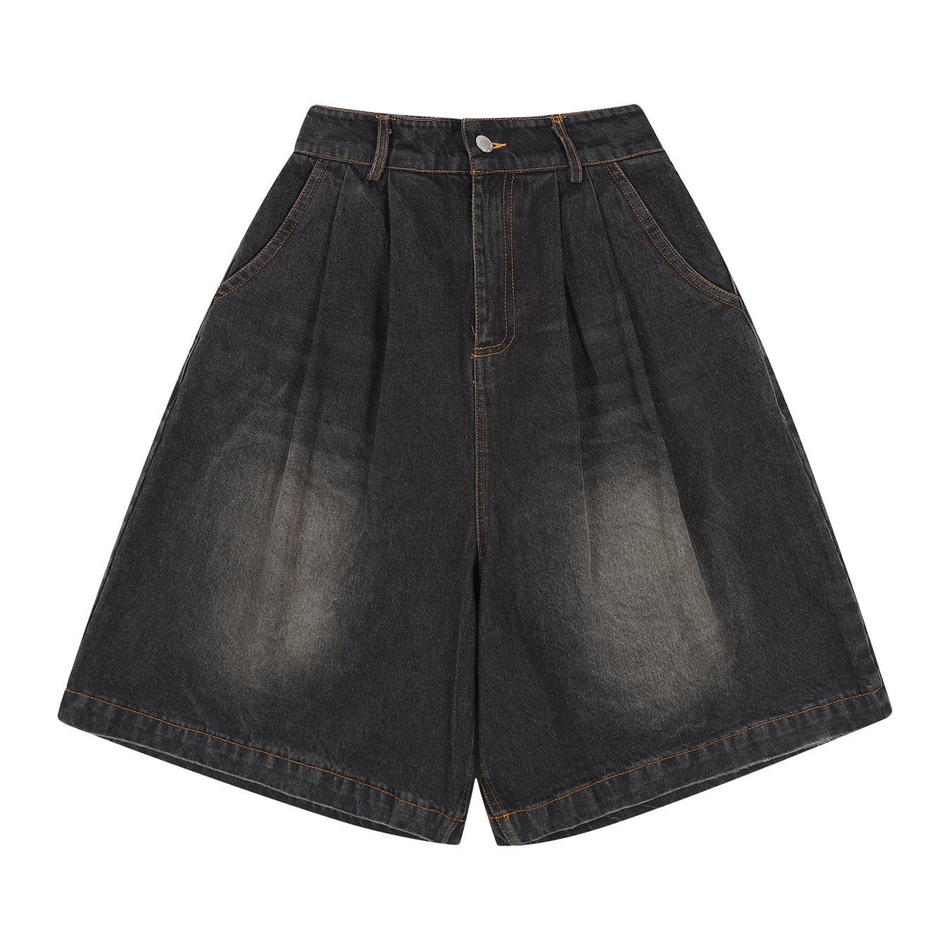 Wide leg short jeans