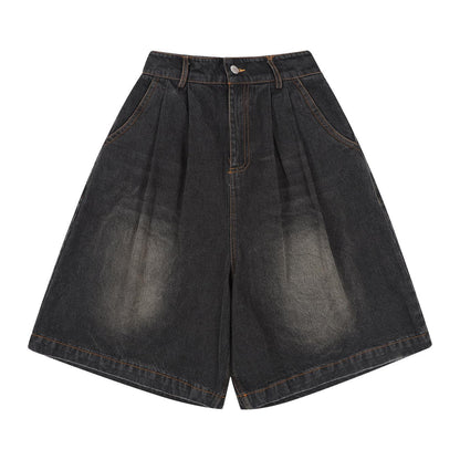 Wide leg short jeans