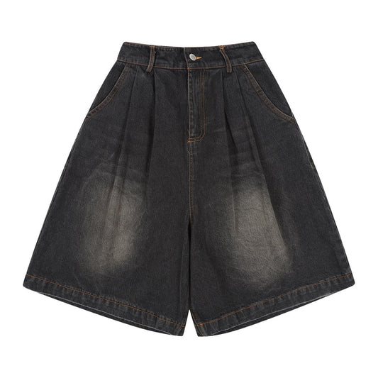Jeans cortos de pierna ancha
