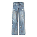 Pantalones de mezclilla lavados con corte "Dirty Fit" y pierna recta extragrande