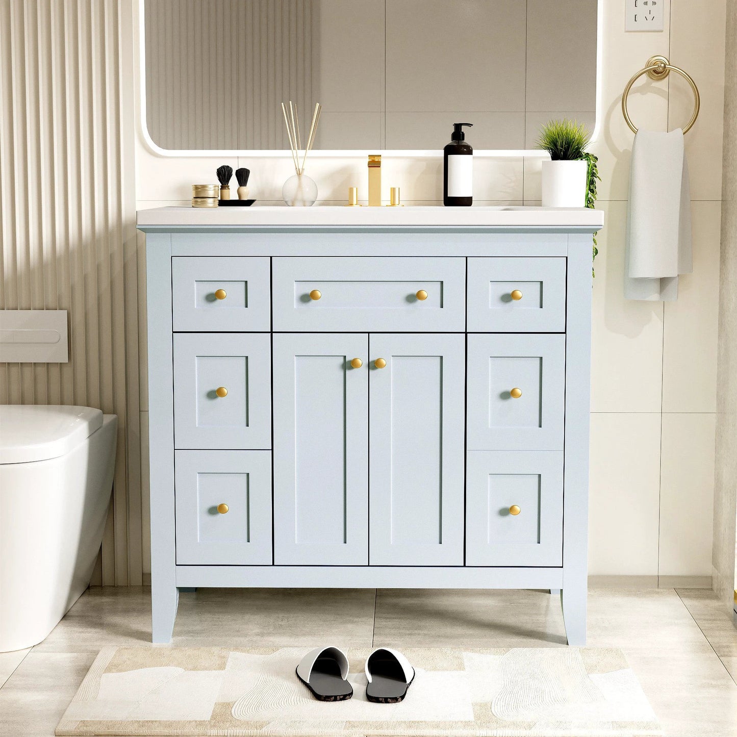 36 inch Bathroom Vanity With Resin Sink by eprolo