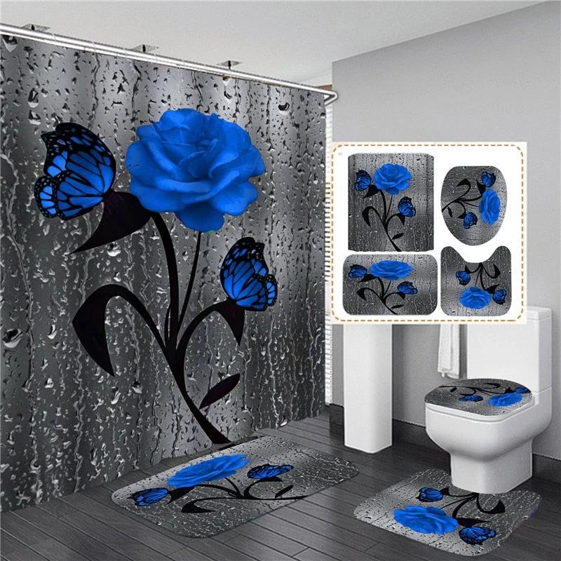 Hot HD Digital Printing Polyester Waterproof Polyester Flower Bathroom Hotel Shower Curtain by eprolo