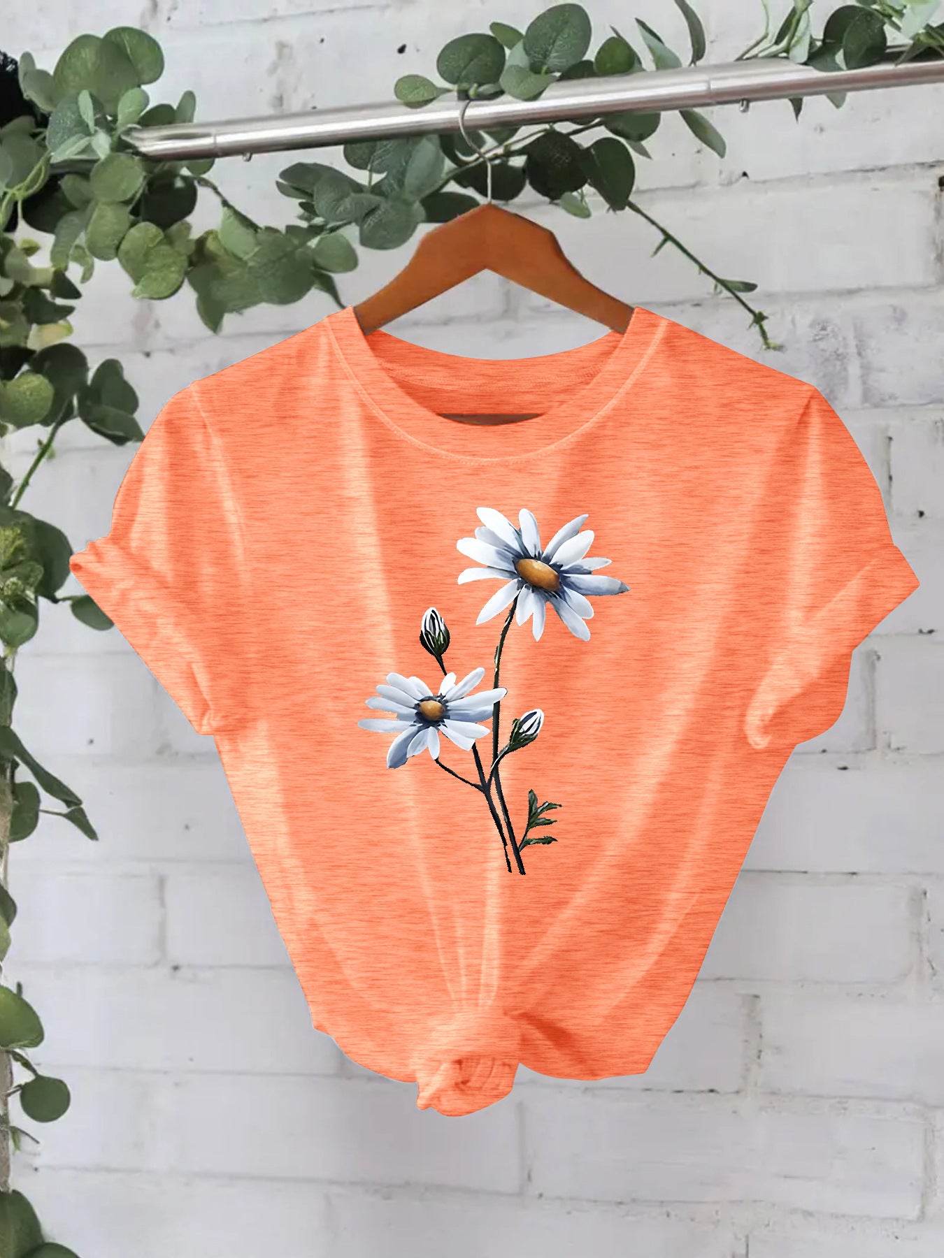Floral printed T-shirt short sleeved shirt