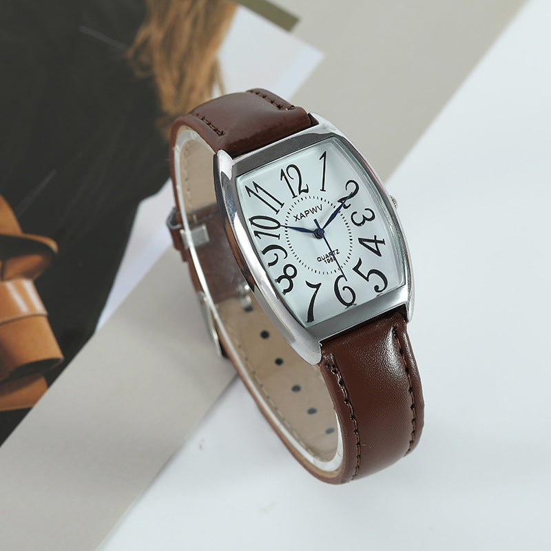 Reloj de pareja estilo ejecutivo con correa cuadrada