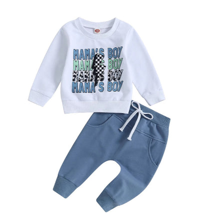 Ensemble pantalon et pull à manches longues à imprimé floral pour garçon