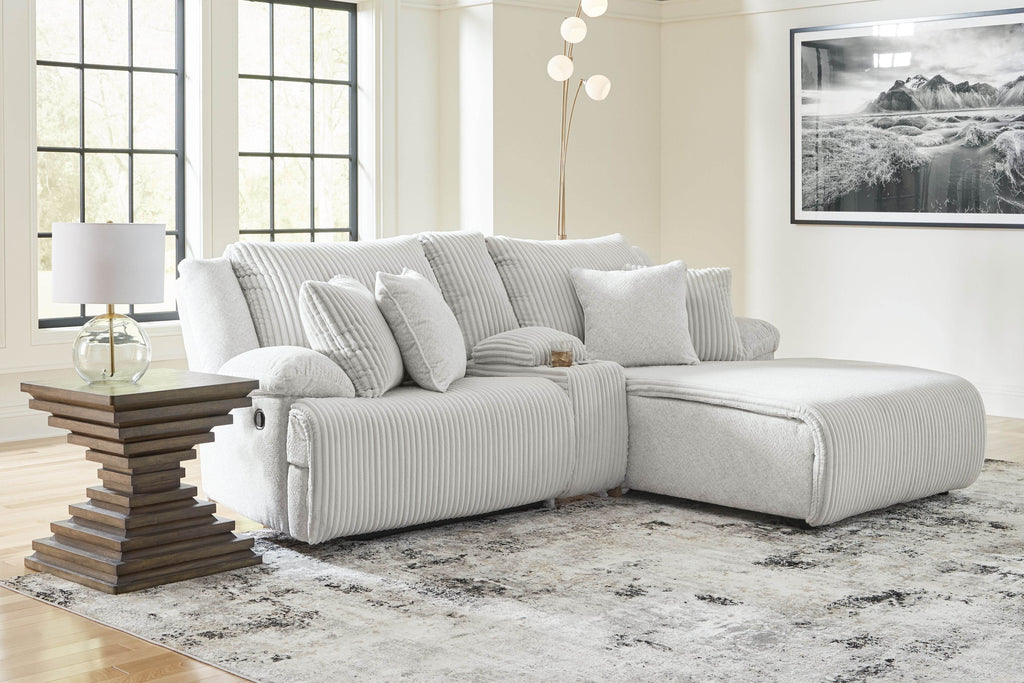 Top Tier - 3-Piece Reclining Sectional Sofa With Raf Chaise - Fabric - Alloy-1