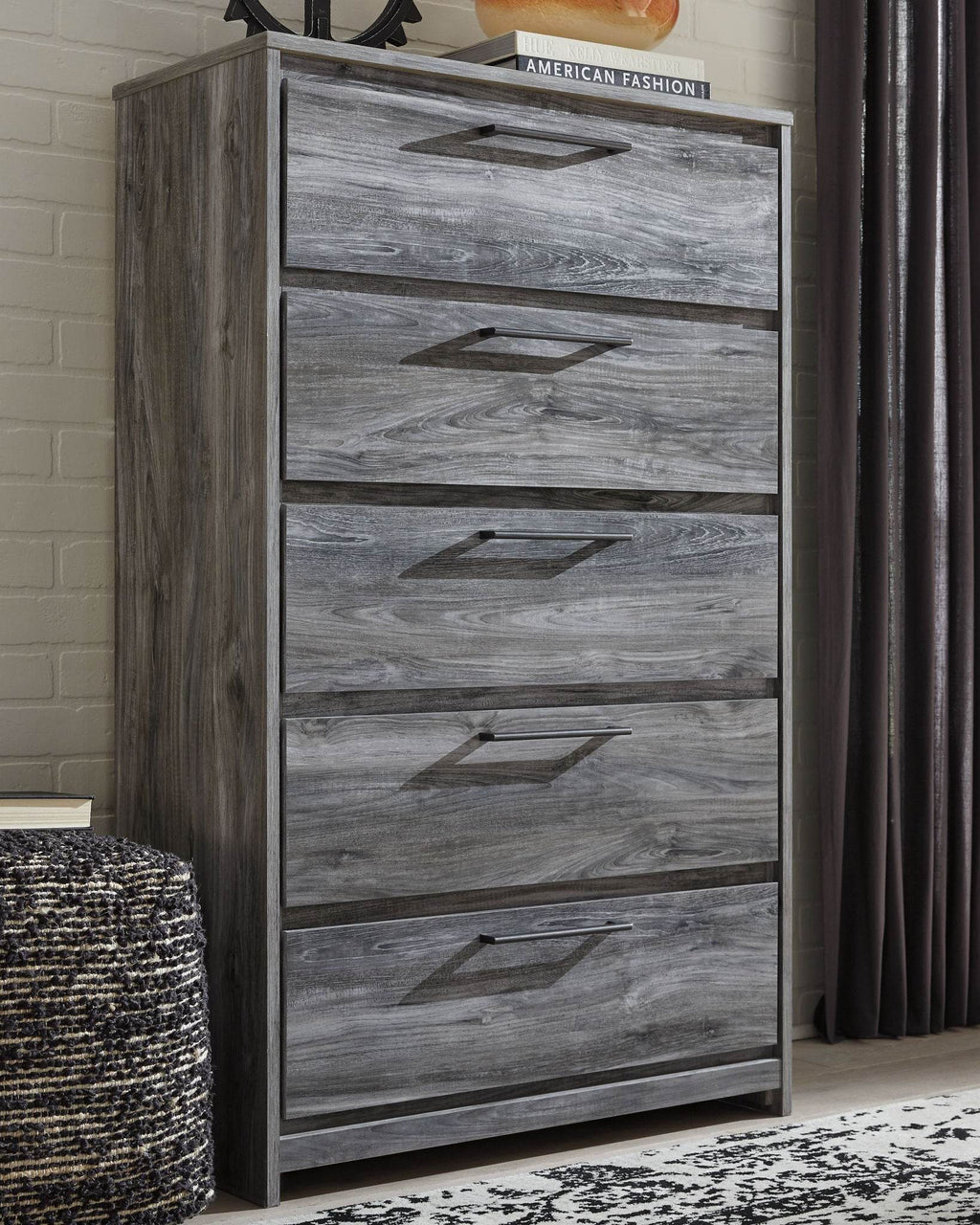 Signature Design by Ashley Baystorm Five Drawer Gray Storage Chest-2