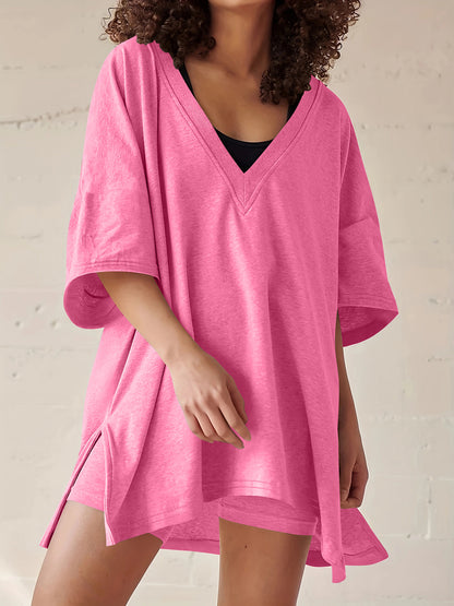 Ensemble deux pièces short et t-shirt décontracté pour femme