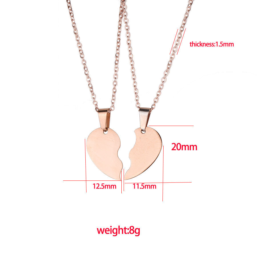 Parure de colliers puzzle pour amoureux en acier inoxydable
