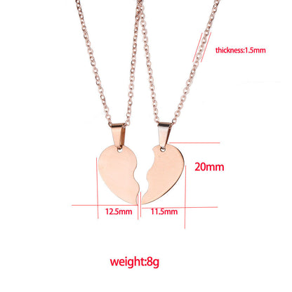 Parure de colliers puzzle pour amoureux en acier inoxydable
