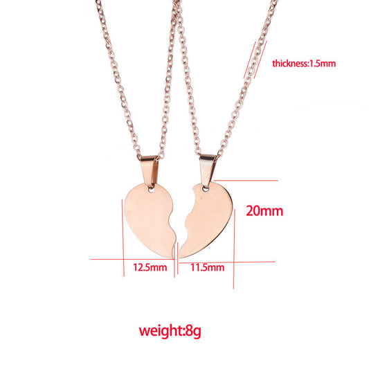 Conjunto de collares rompecabezas de amor de acero inoxidable