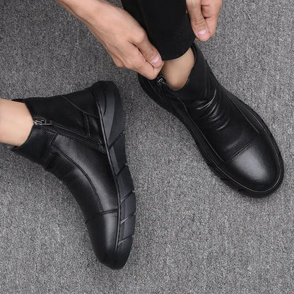 UrbanWalk Black Classic High Top Boots, smooth PU comfort