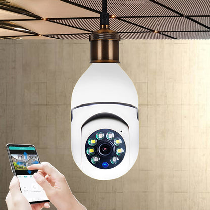 CÁMARA WIFI 1080P Bombilla Cámara 4X Zoom E27 Hogar 5GWiFi Alarma Monitor
