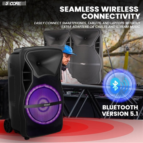 5Core 12 Inch PA Portable Bluetooth Party Speaker