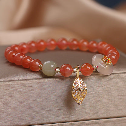 Bracelet en agate Yanyuan au design original, style ethnique pour femme