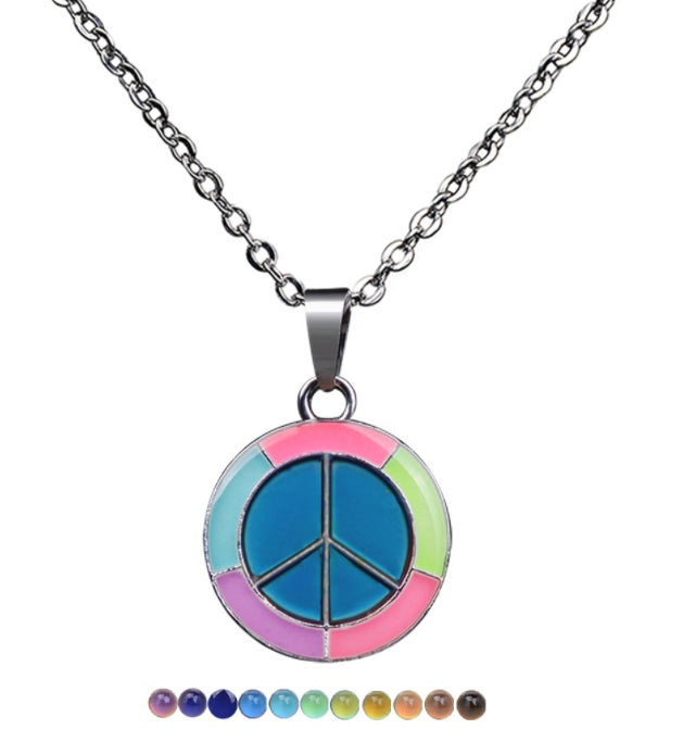 Collar con colgante que cambia de color termocromático con gema corte vintage para mujer