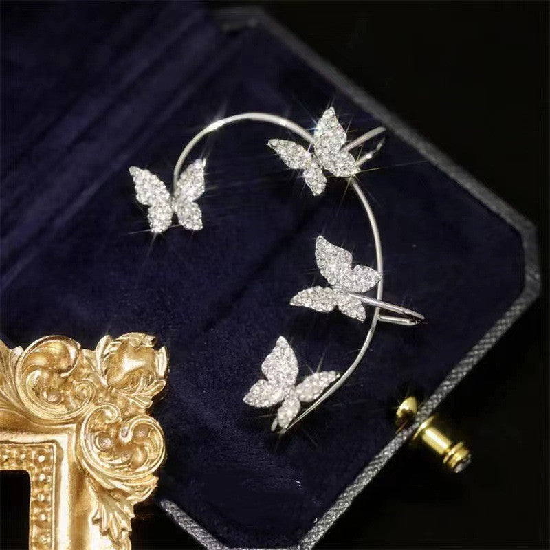 Pendiente de moda, clip de oreja de mariposa y joya de gancho para la oreja