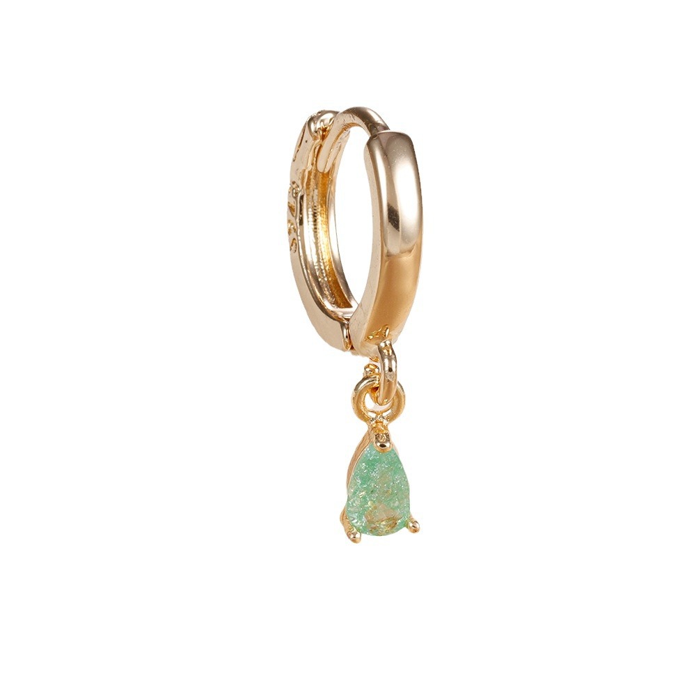 Boucles d'oreilles Micro-incrustées de zircons, cristaux colorés en forme de goutte