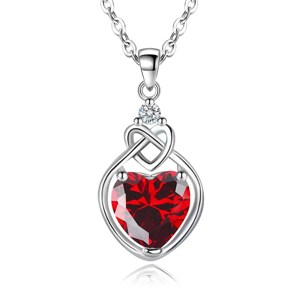 Parure de bijoux en rubis en forme de cœur
