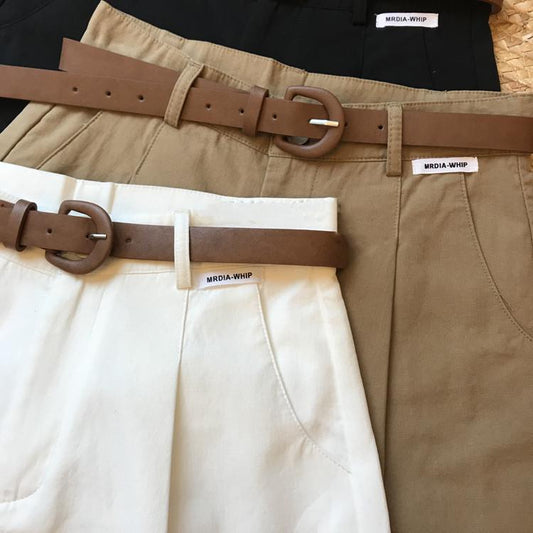 Pantalones de pernera ancha, talle alto, estilo informal y versátil, para mujer