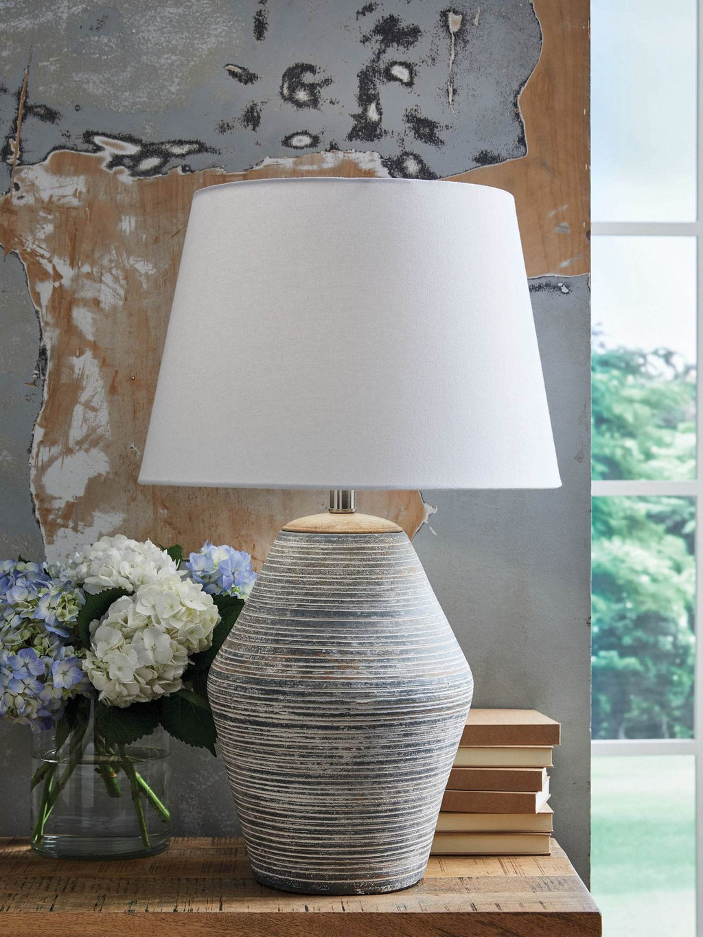 Lawrock - Terracotta Table Lamp - Antique Blue-2