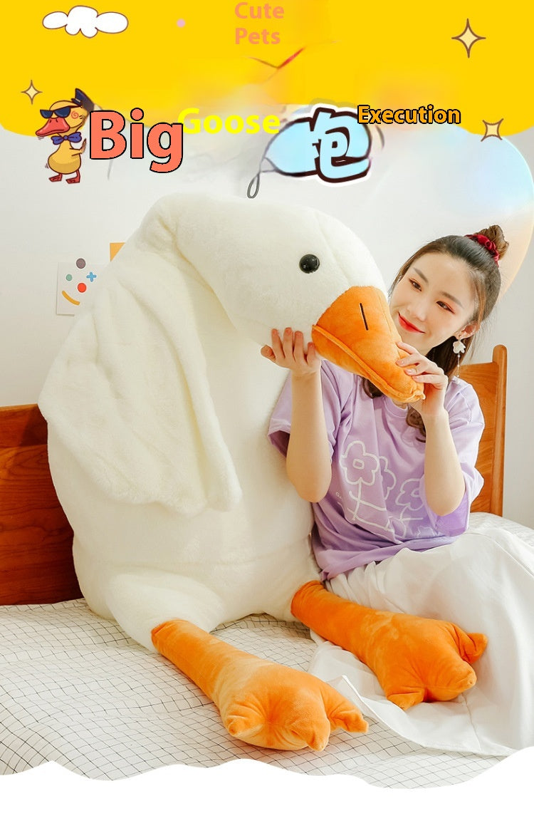 Grande peluche oreiller Mignonnes Oies Blanches