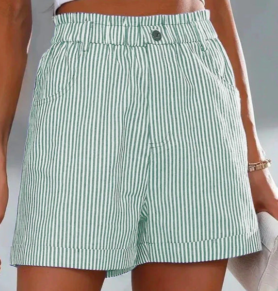 Shorts Femme Rayés Non Extensibles