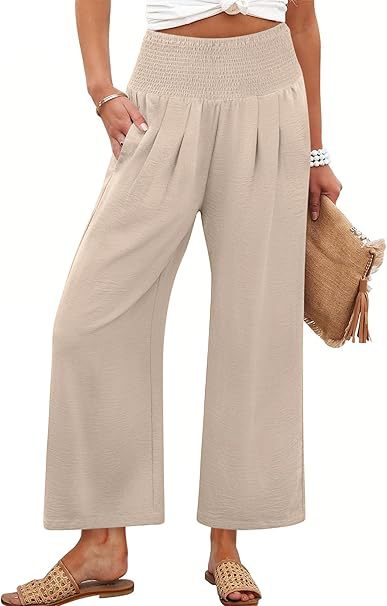 Pantalon court taille haute de couleur unie pour femme PrintempsAutomne