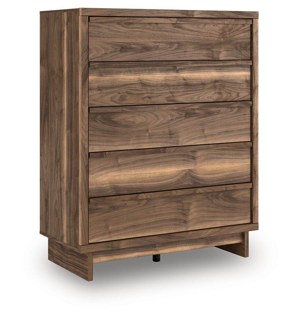 Chirason - Five Drawer Wide Chest - Brown-0