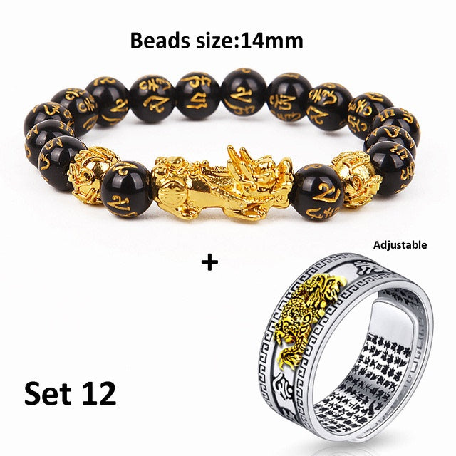 Bague-bracelet unisexe Pixiu Feng Shui chinois