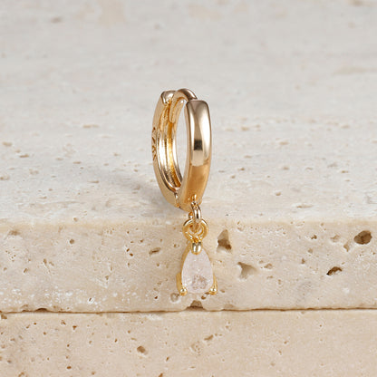 Boucles d'oreilles Micro-incrustées de zircons, cristaux colorés en forme de goutte