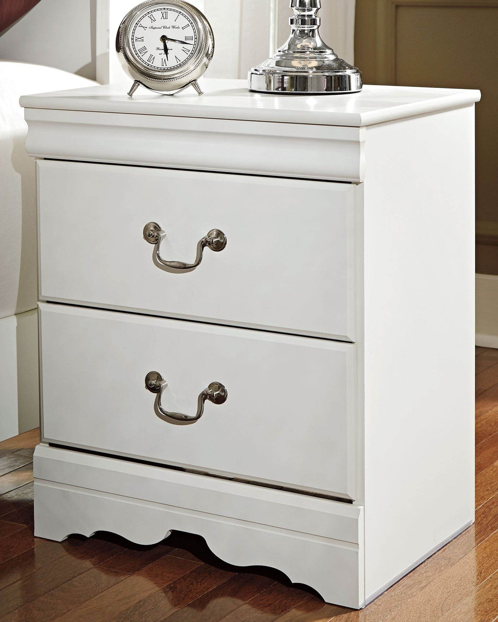 Anarasia - Two Drawer Night Stand - White-2