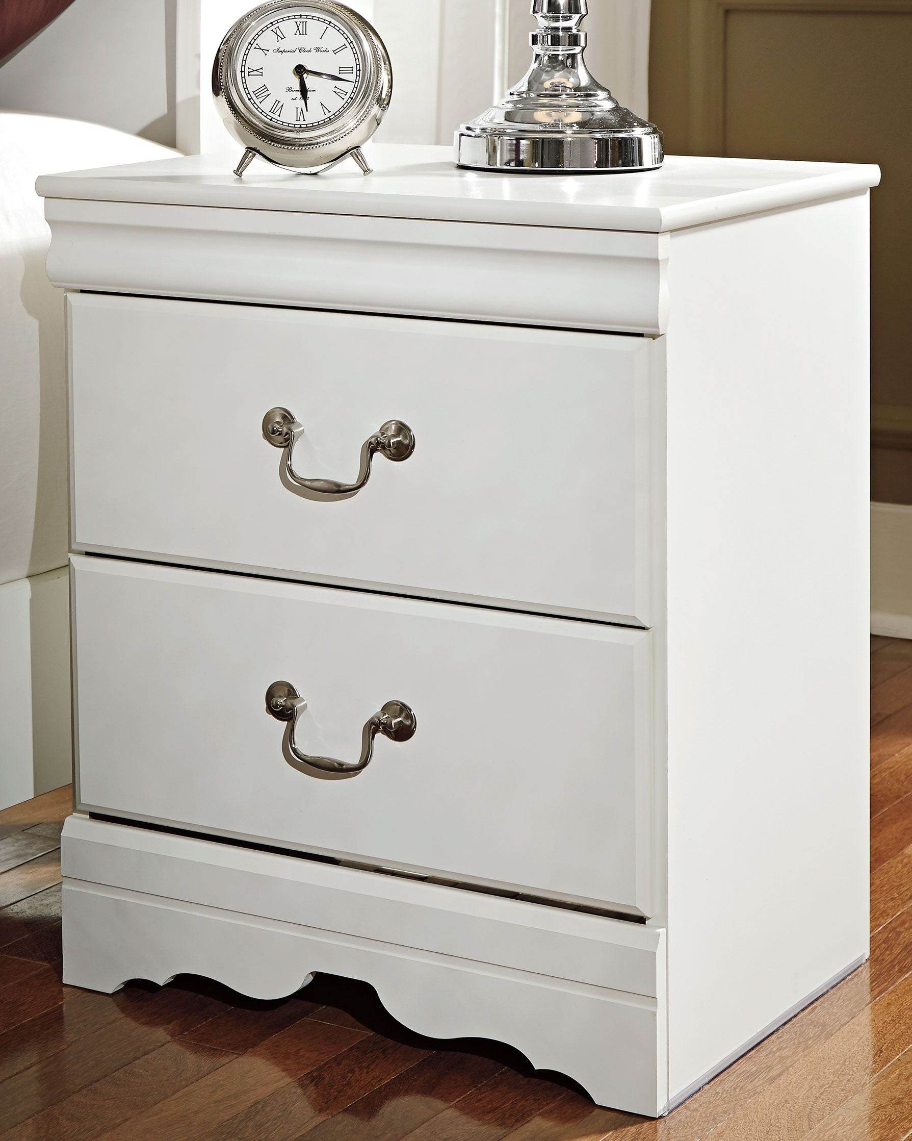 Anarasia - Two Drawer Night Stand - White-2