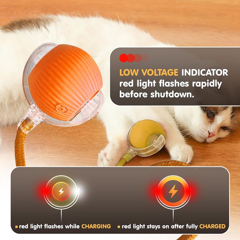 Juguetes interactivos con forma de bola para gatos, bola giratoria automática para gatitos, juguetes eléctricos inteligentes recargables para mascotas con sensor de puntero, juguete de bola para gatos
