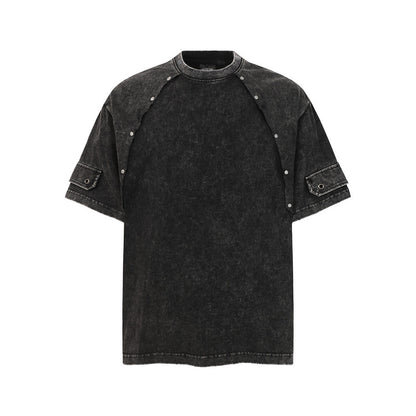 Washed and worn short sleeved T-shirt